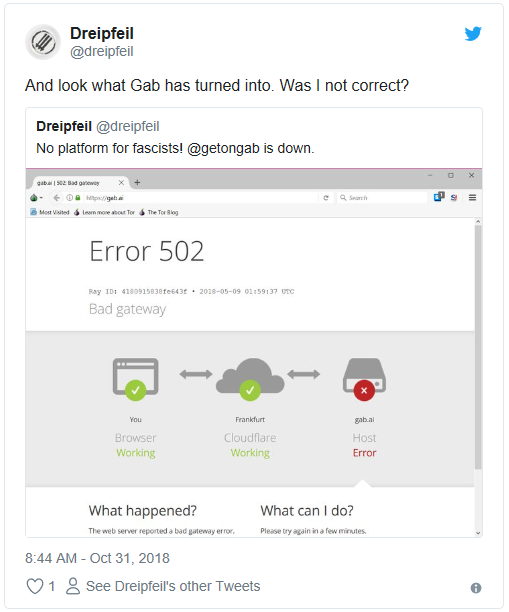 Gab.com Bends But Does Not Break Under New Traffic, Antifa Attacks