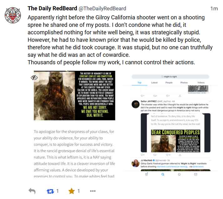 Gilroy Garlic Festival Shooter Liked “The Daily Redbeard”