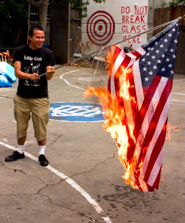 welfare_parasite_burning_american_flag