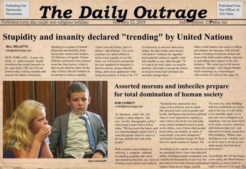 Daily Outrage (February 26, 2019)