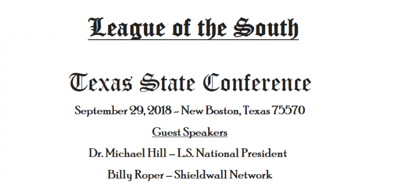 League Of The South Texas State Conference Kicks Off On September 29, 2018