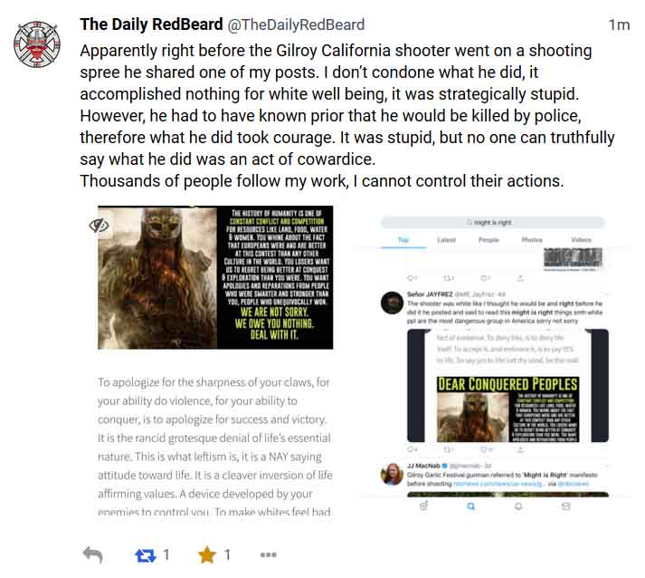 Gilroy Garlic Festival Shooter Liked “The Daily Redbeard”